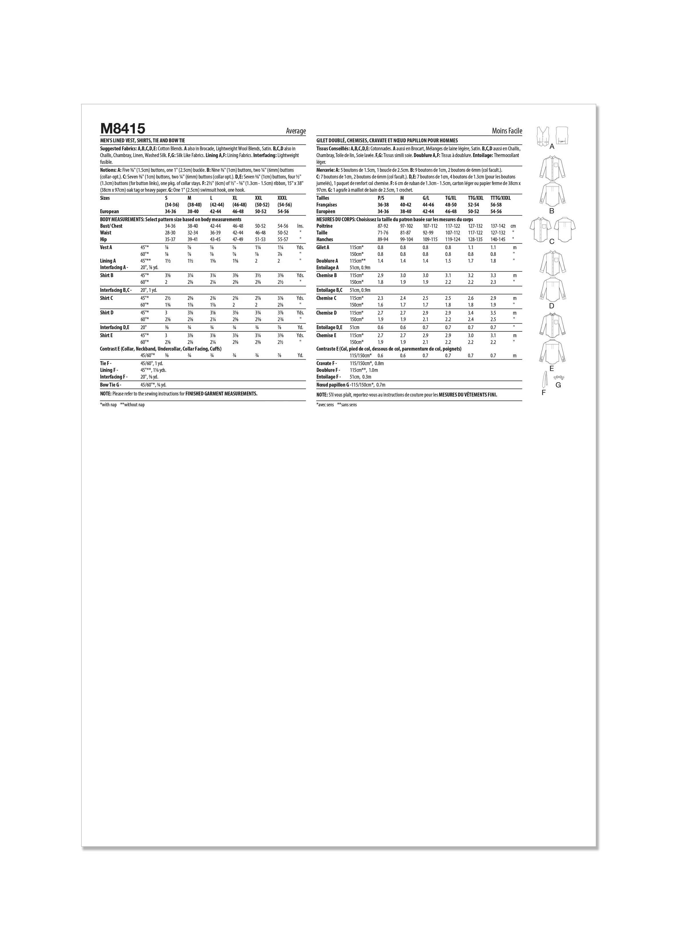 KnowMe Pattern M8415 Men/Boy Top/Vest