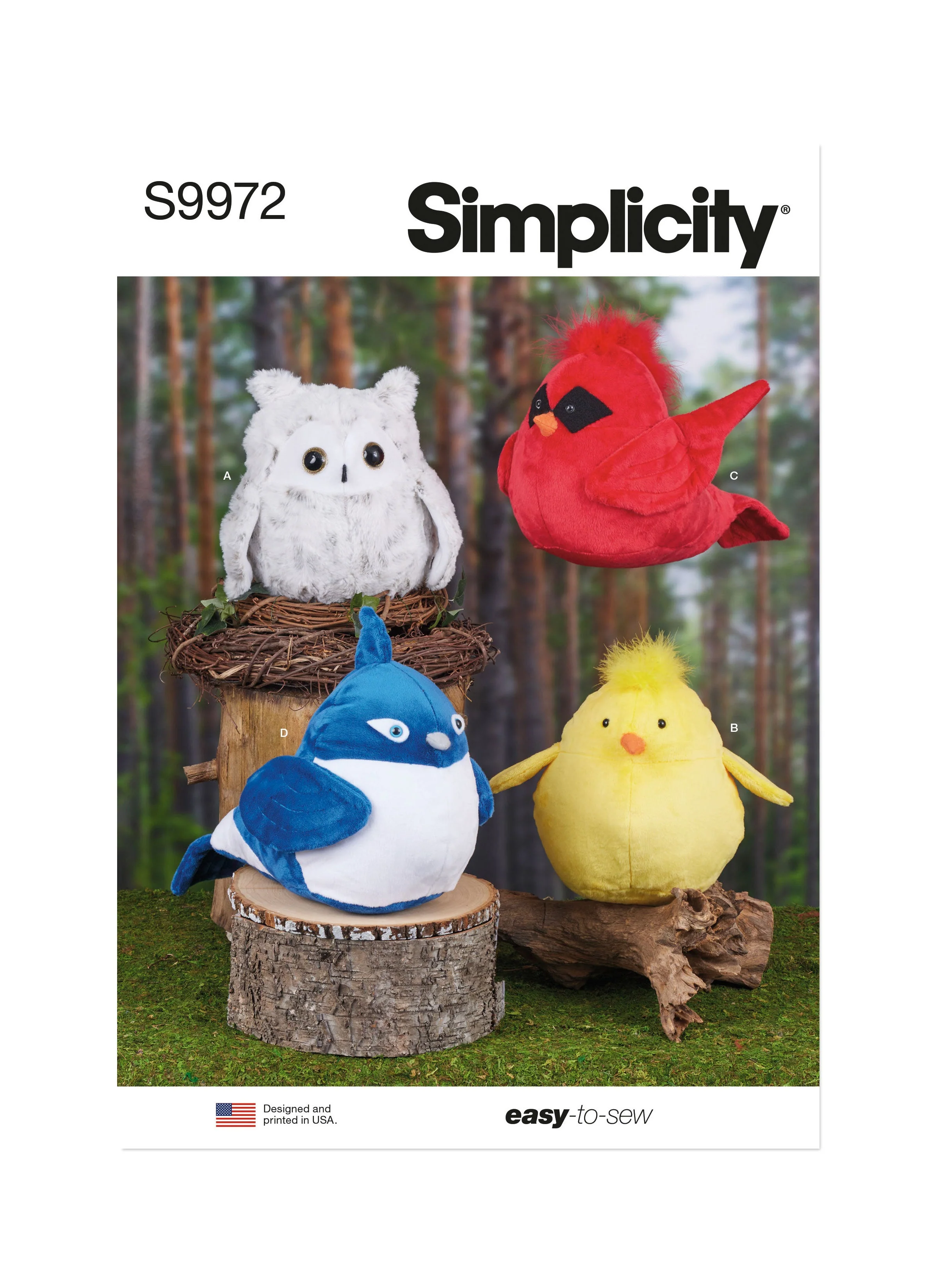 Simplicity Pattern 9972 Plush Birds