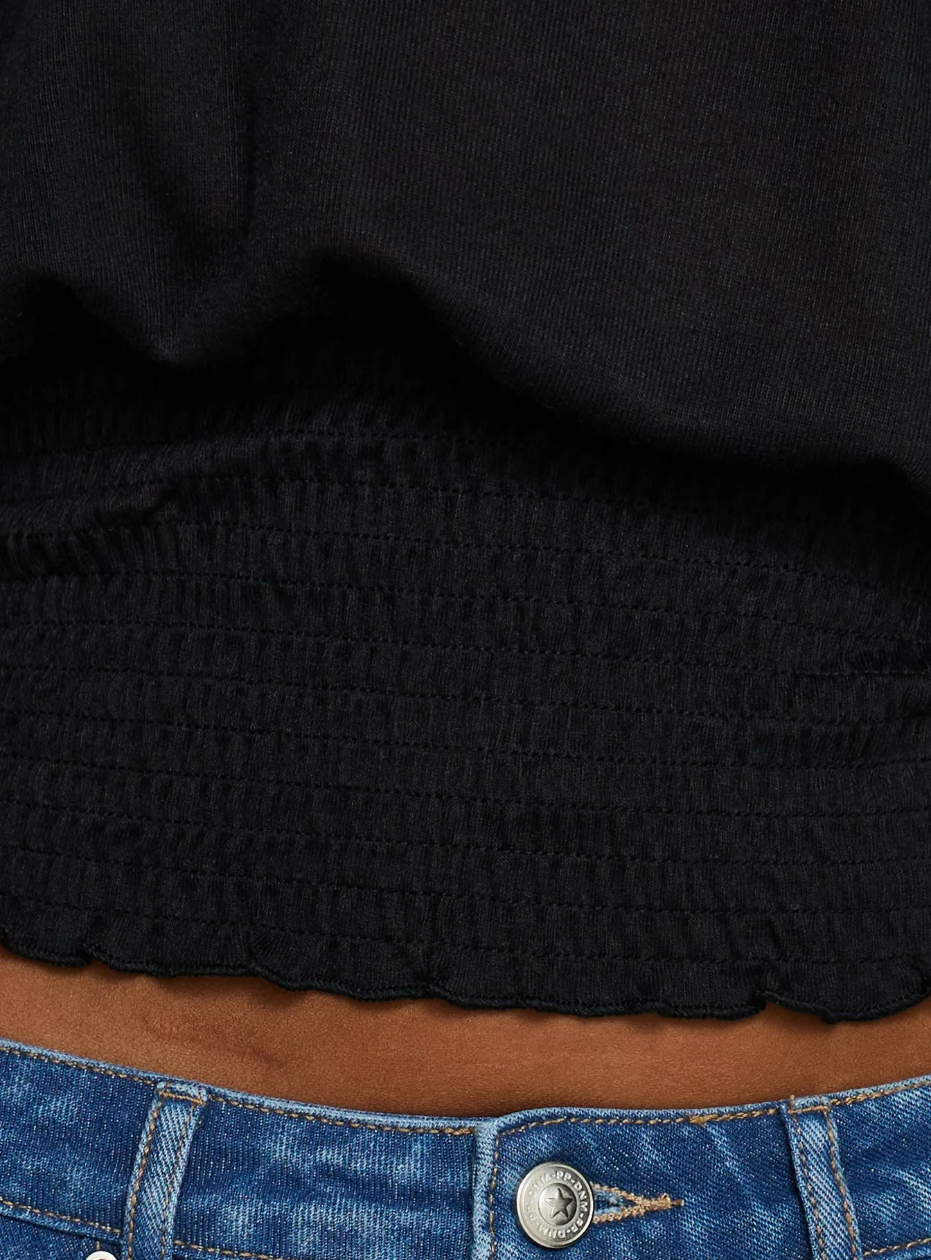 Dayten Off Shoulder Sheer Top Black