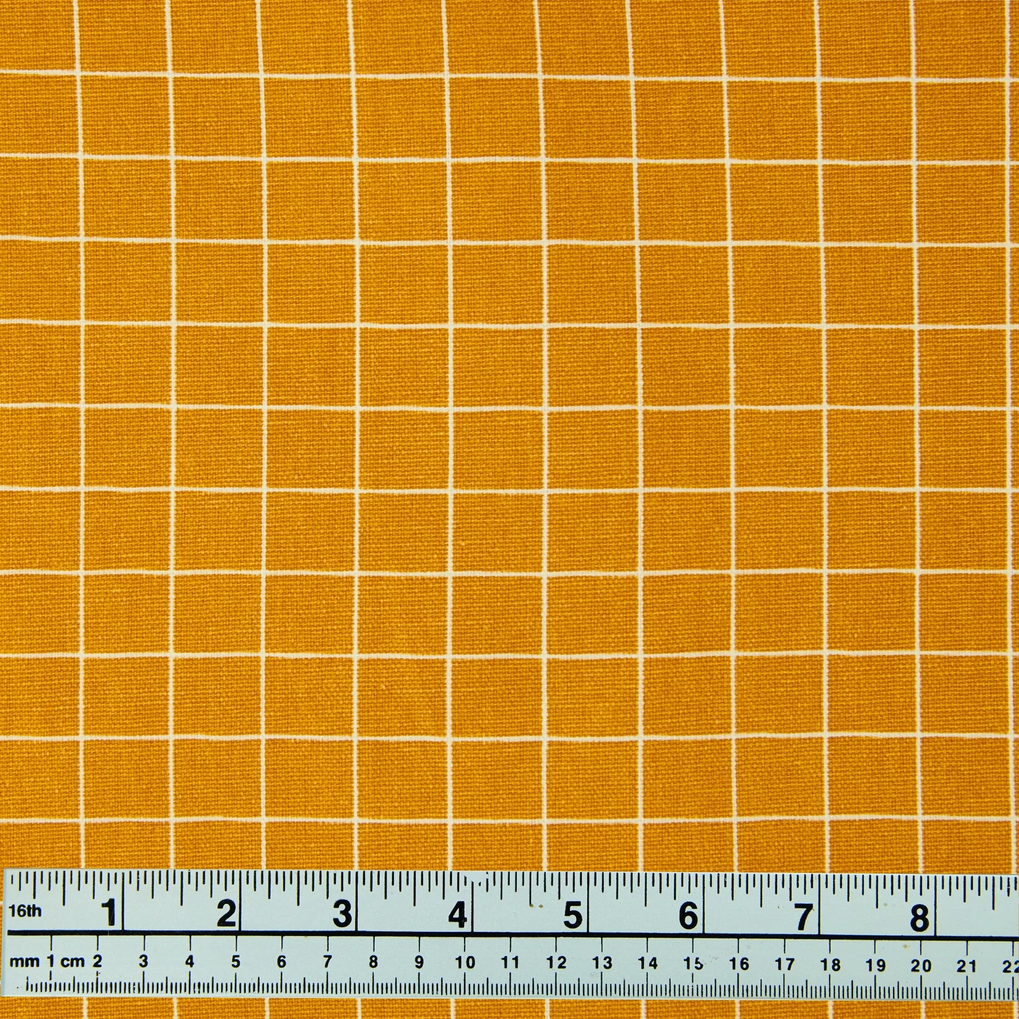 Cotton Duck Fabric, Mustard Check- Width 140cm