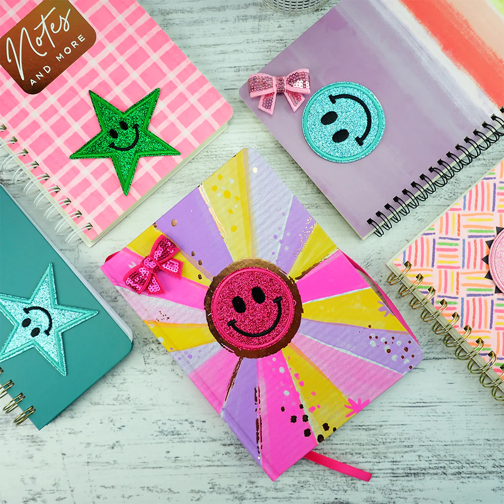 Arbee Crafty Patch, Smiley Star Glitter Emerald- 85 mm 1pc