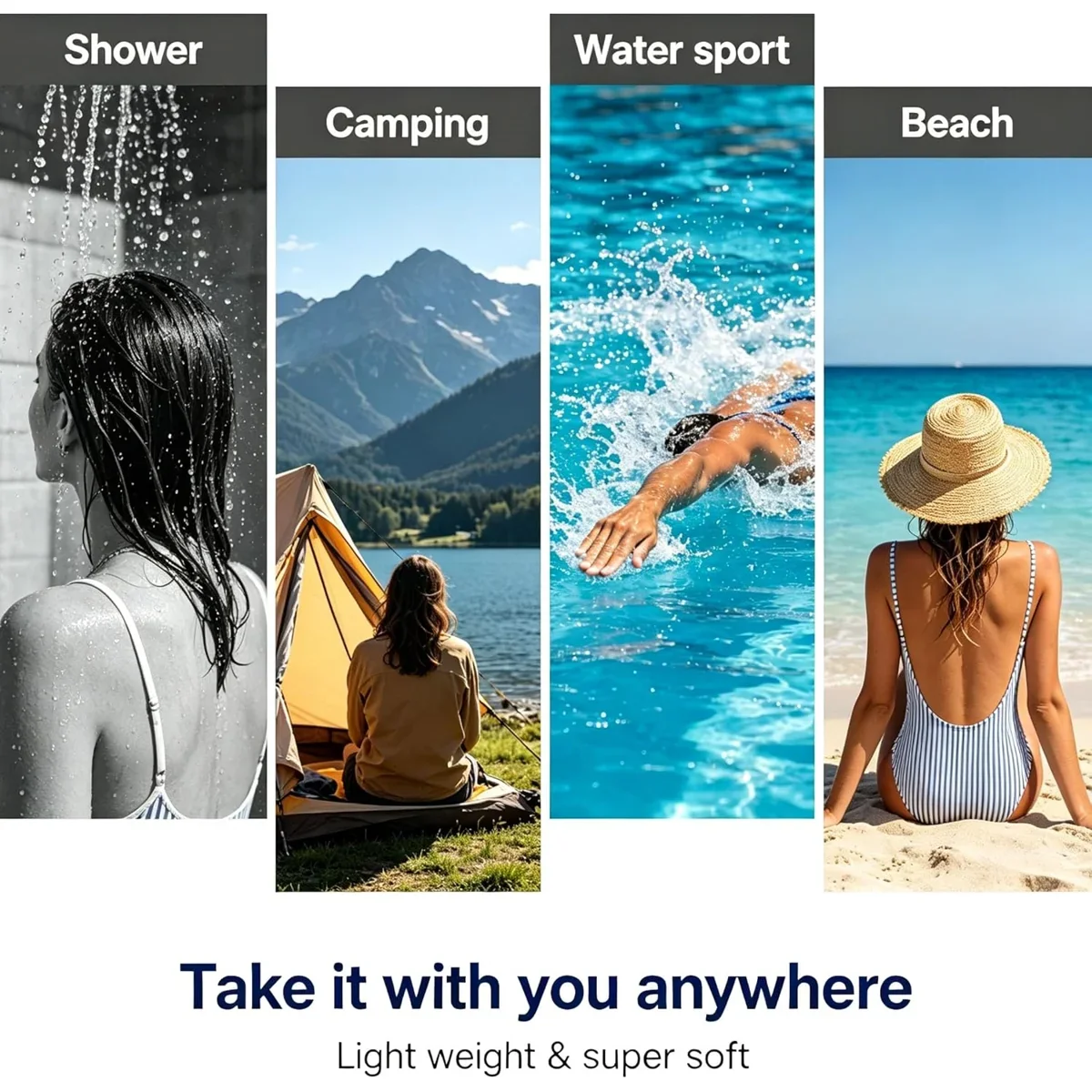 Printed beach towel full view