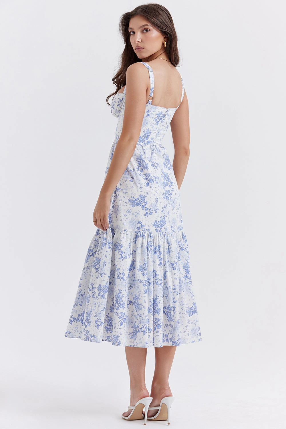 'Elia' Blue Print Midi Sundress