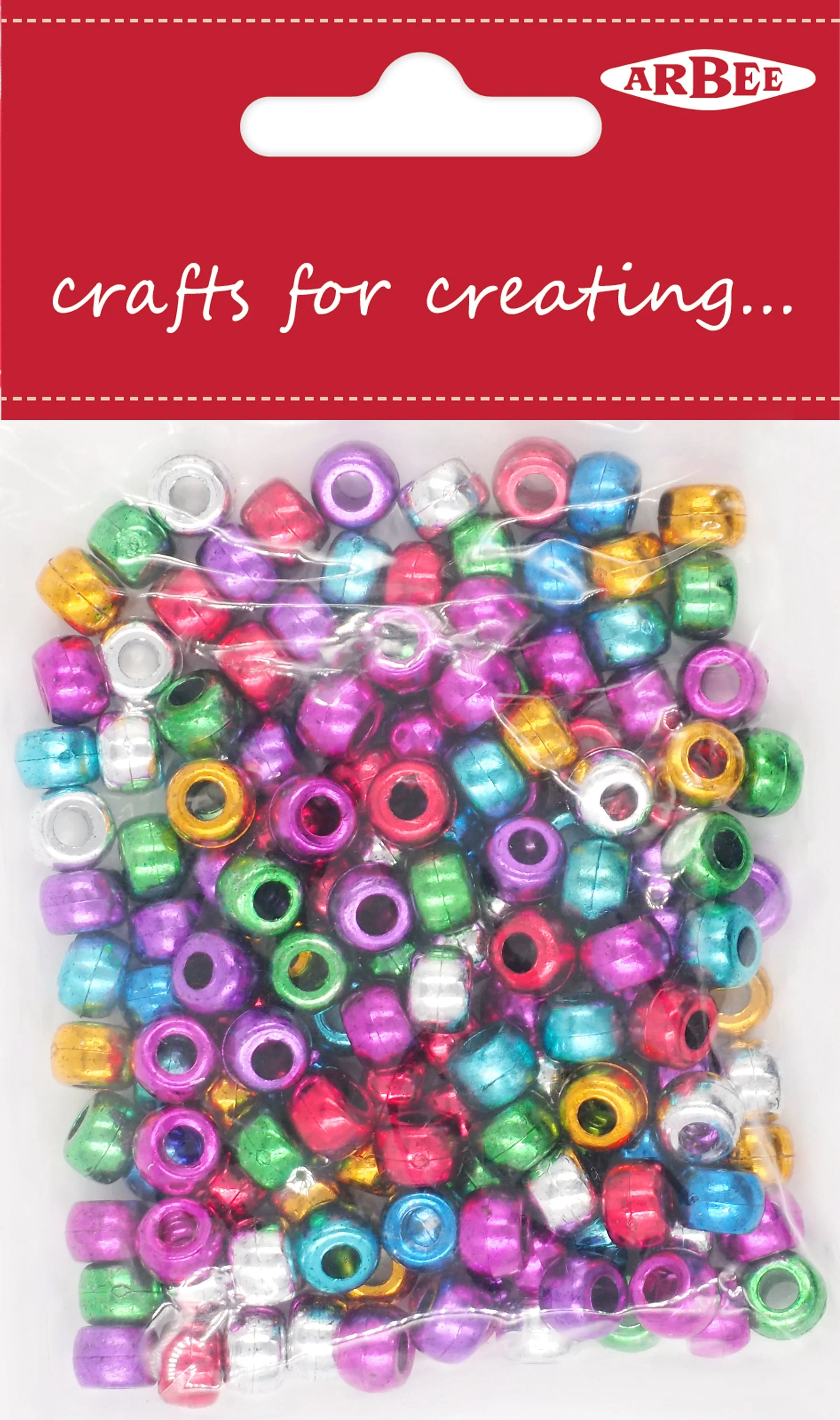 Arbee Plastic Pony Beads, Metallic- 40g