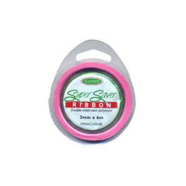 Sullivans Ribbon Satin Double Sided on Roll, Lolly Musk- 3 mm