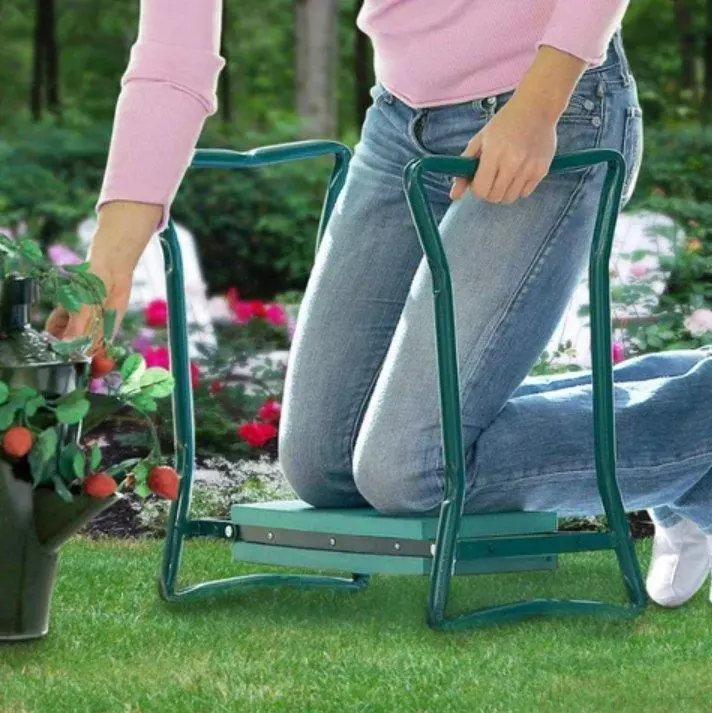 Ergonomiczna, składana ławka klęcząca dla ogrodników – przenośne wsparcie do sadzenia i pielenia