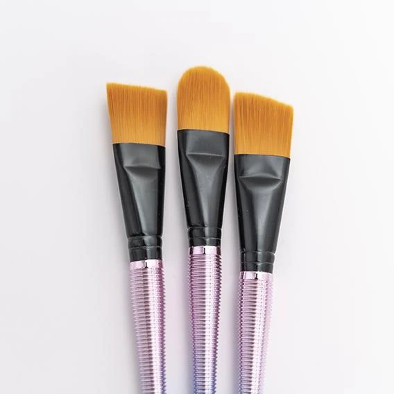 Makr Brush Set with Glitter, Gold- 3pk