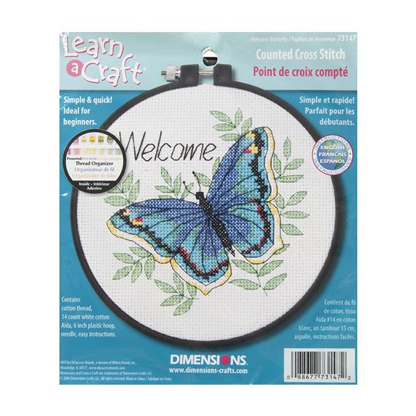 Dimensions Stitch Kit, Welcome Butterfly- 15cm