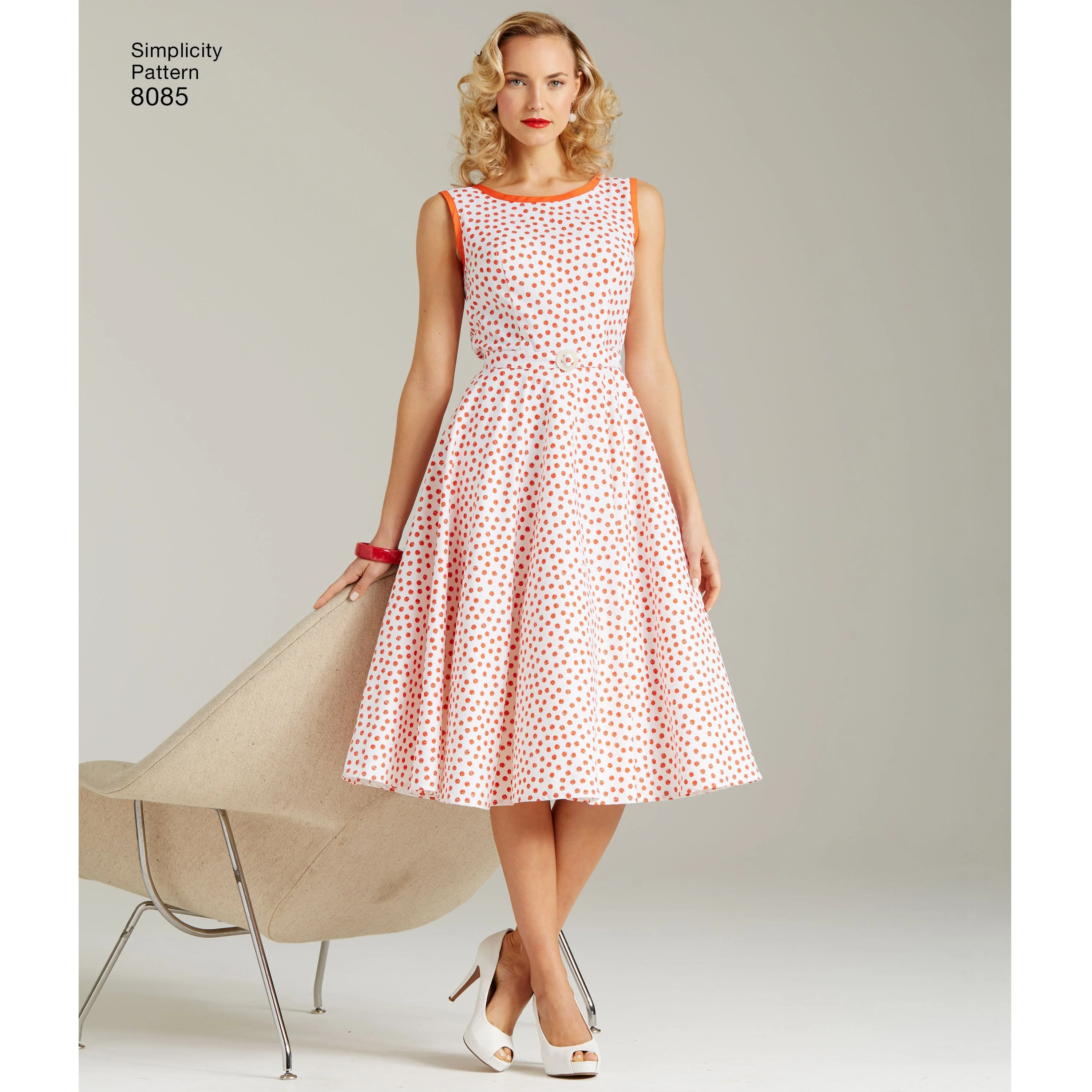 Simplicity Pattern 8085  Women's Vintage 1950's Wrap Dress in Two Lengths