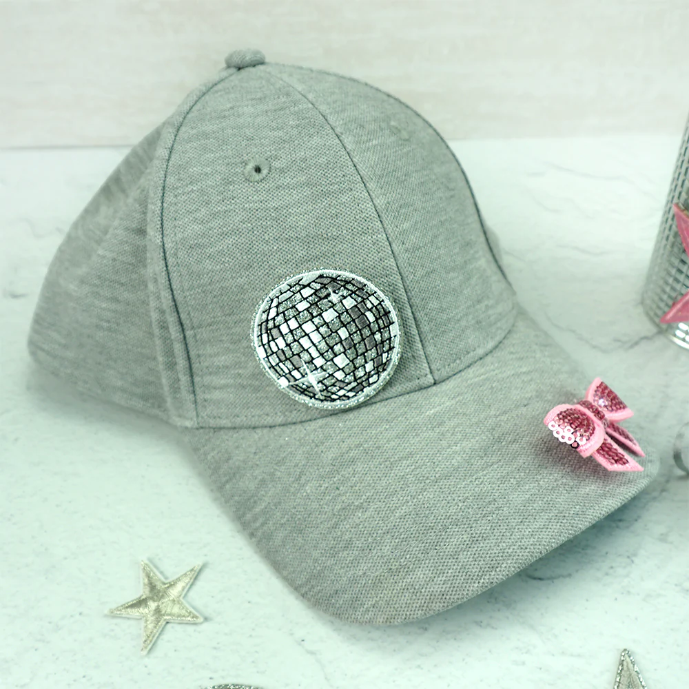 Arbee Crafty Patch, Glitter Disco Ball Silver- 5cm 1pc