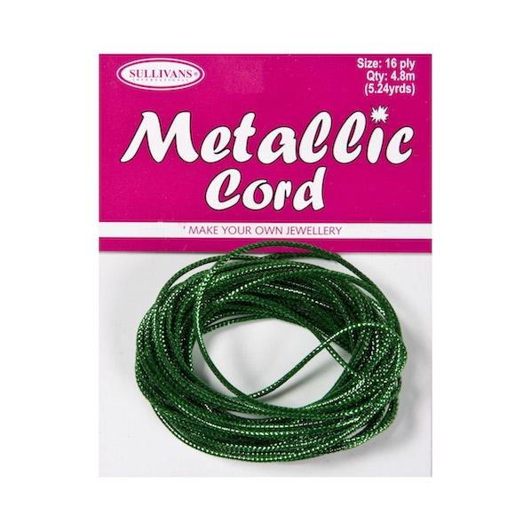 Sullivans Metallic Cord 16ply, Green- 4.8m