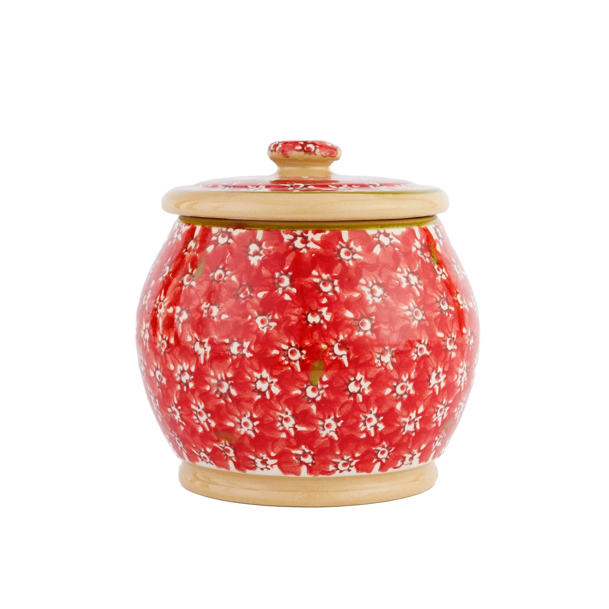 Small Round Lidded Jar Red