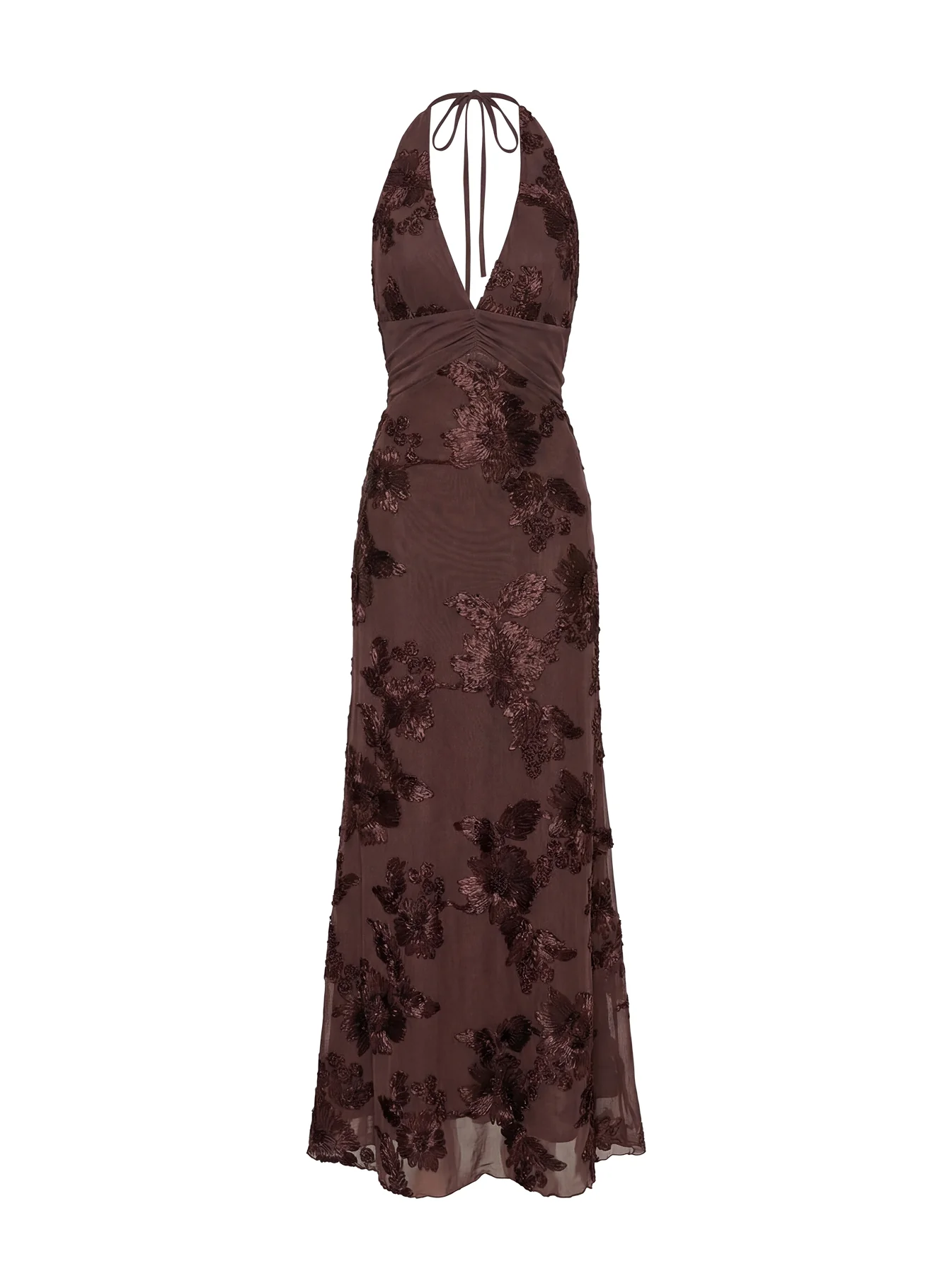 Rousseau Halter Maxi Dress Espresso