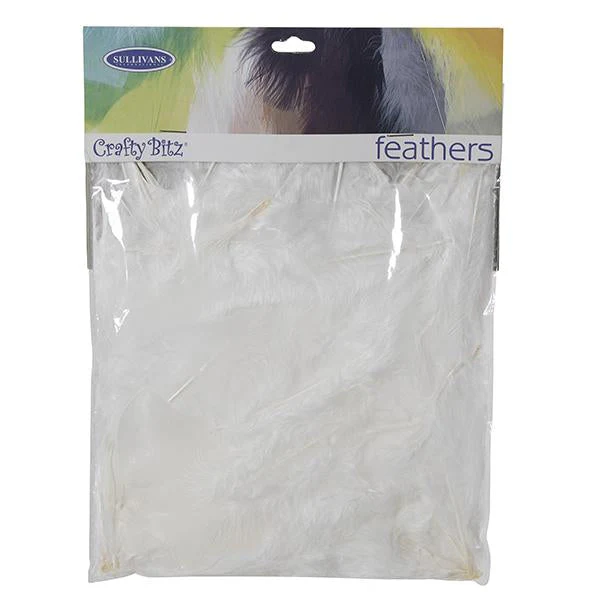 Turkey Feathers, White- 10g