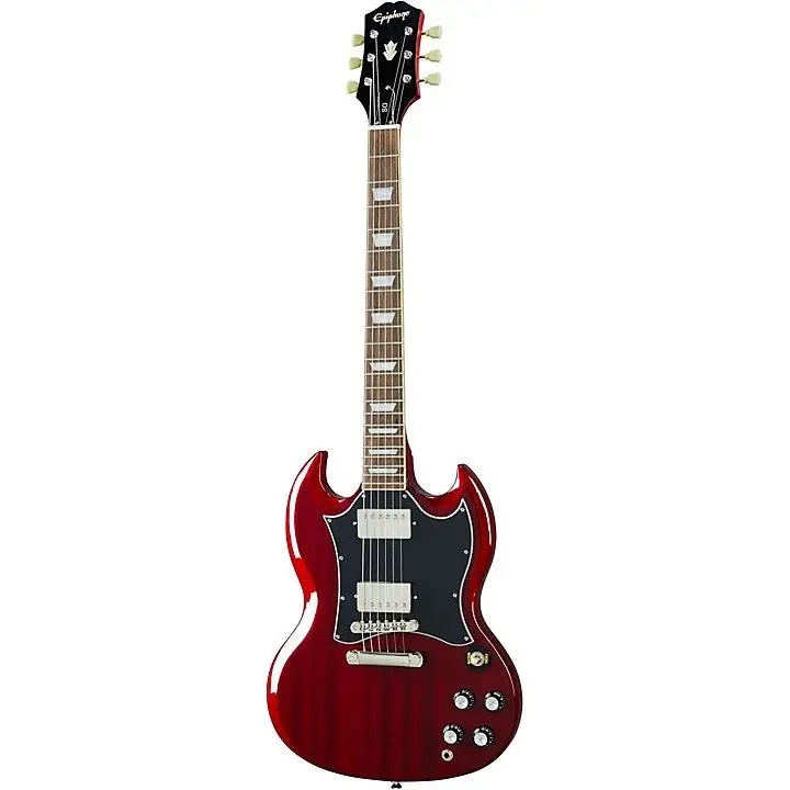 Gitara elektryczna Epiphone SG Standard – klasyczne wykończenie w kolorze wiśniowo-czerwonym, dwa przetworniki humbucker, smukły profil gryfu