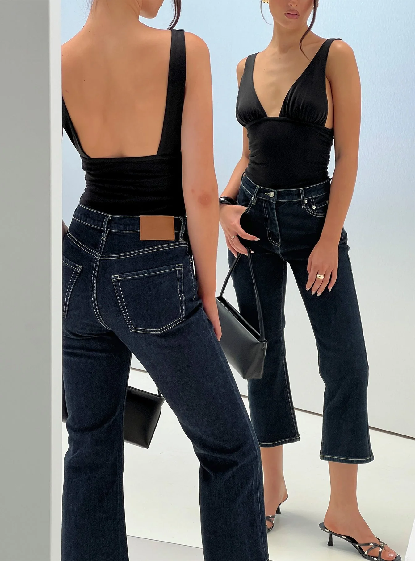 Cindee High Rise Cropped Jeans Raw Indigo