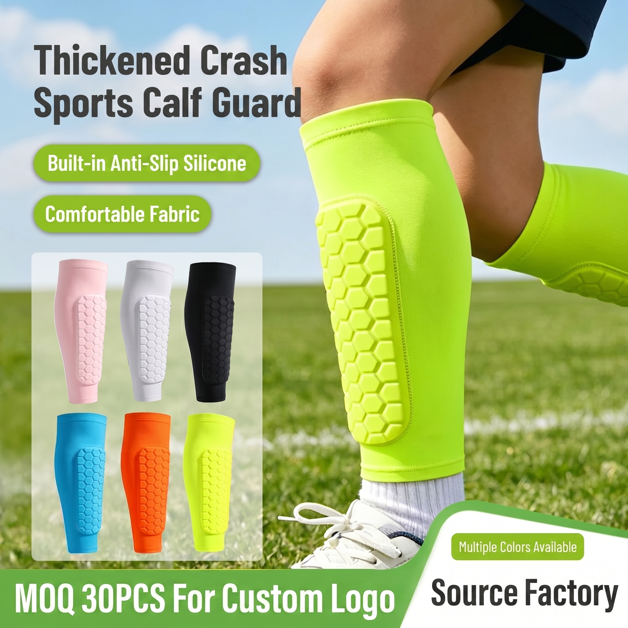 Honeycomb EVA Shin Guards Anti-Collision Breathable Shin Pads  Calf Guards for Outdoor Sports Soccer Basketball Cycling