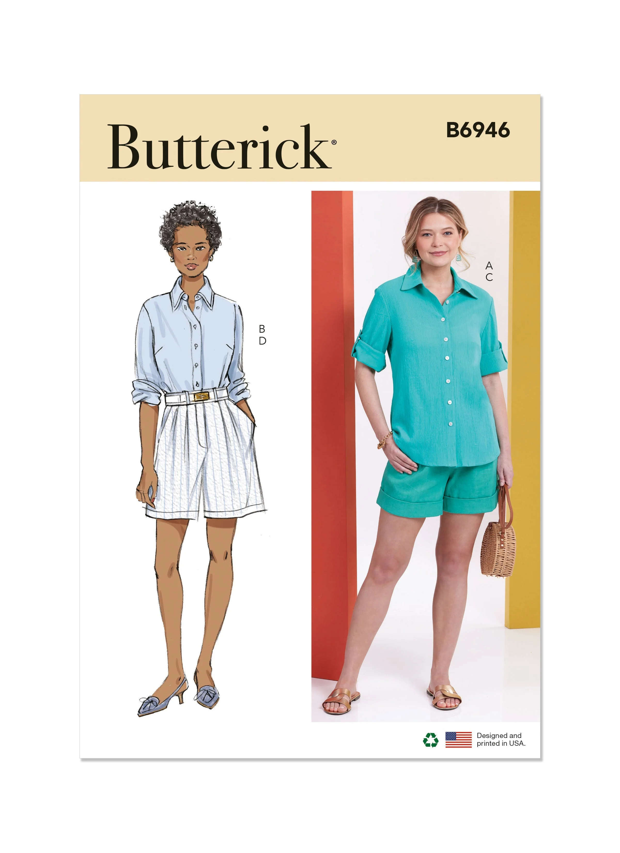 Butterick Pattern B6946 Misses' Shirts and Shorts