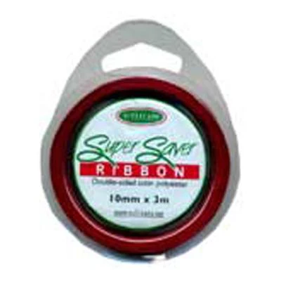Sullivans Double Sided Satin Ribbon, Dark Red- 3mx10mm