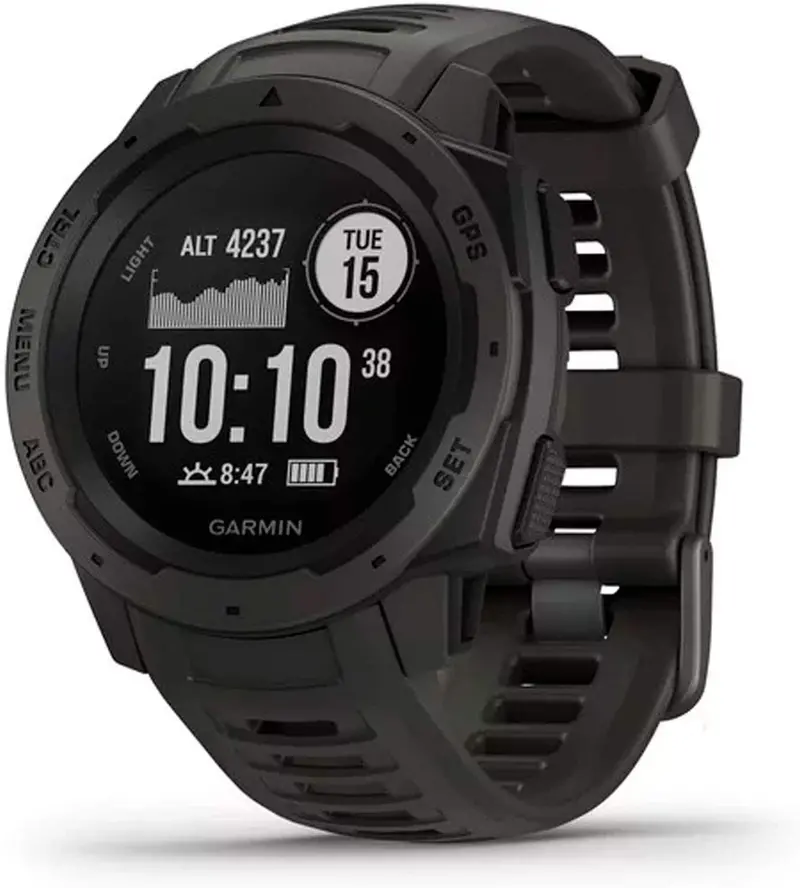 Wytrzymały zegarek GPS Garmin Instinct – monitorowanie aktywności na świeżym powietrzu z monitorowaniem tętna, kompasem i wieloma odbiornikami GNSS