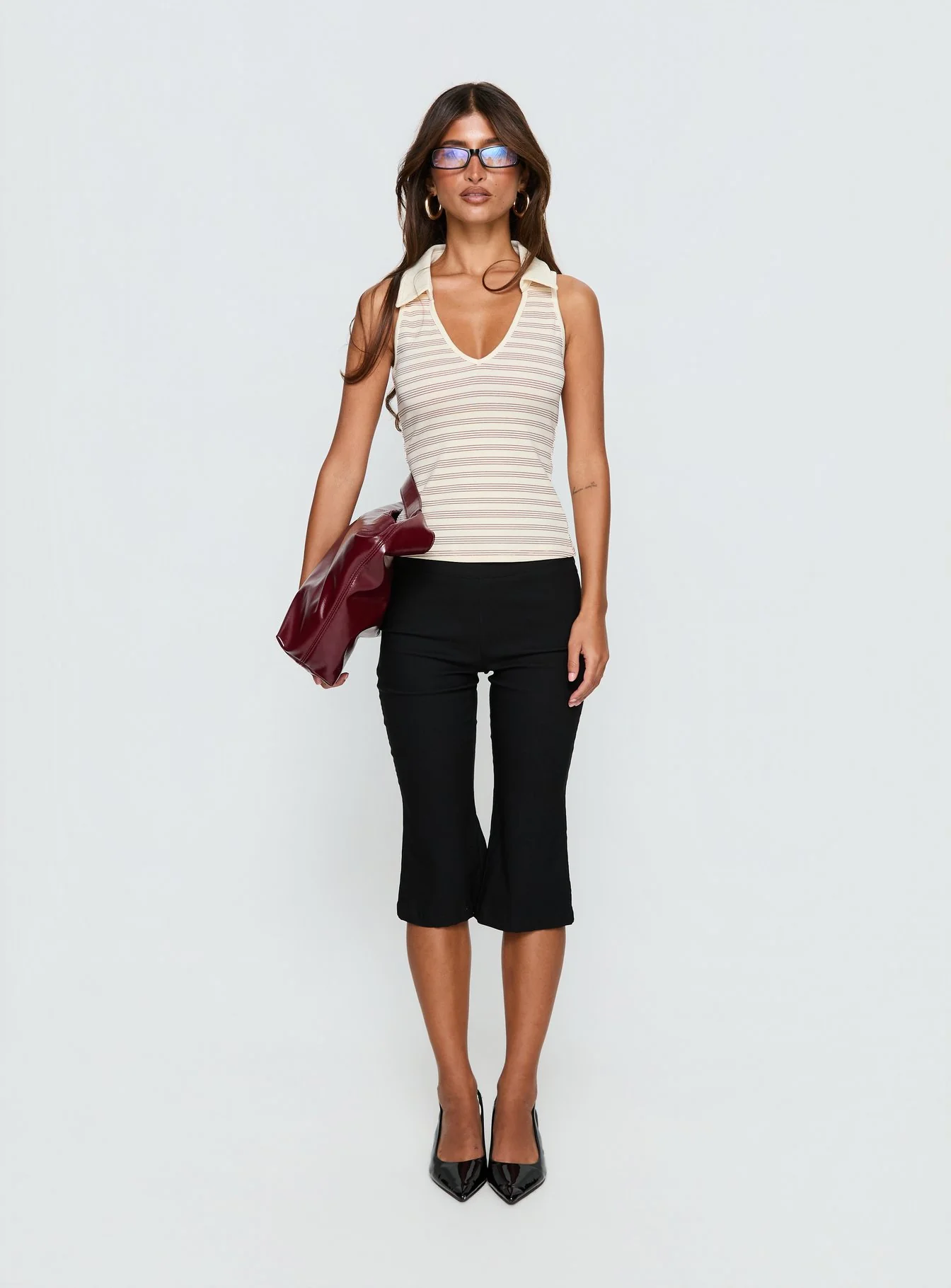 Celeah Collared Top Stripe