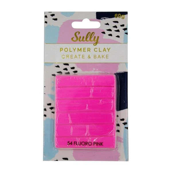 Sully Polymer Clay, Fluoro Pink- 60g