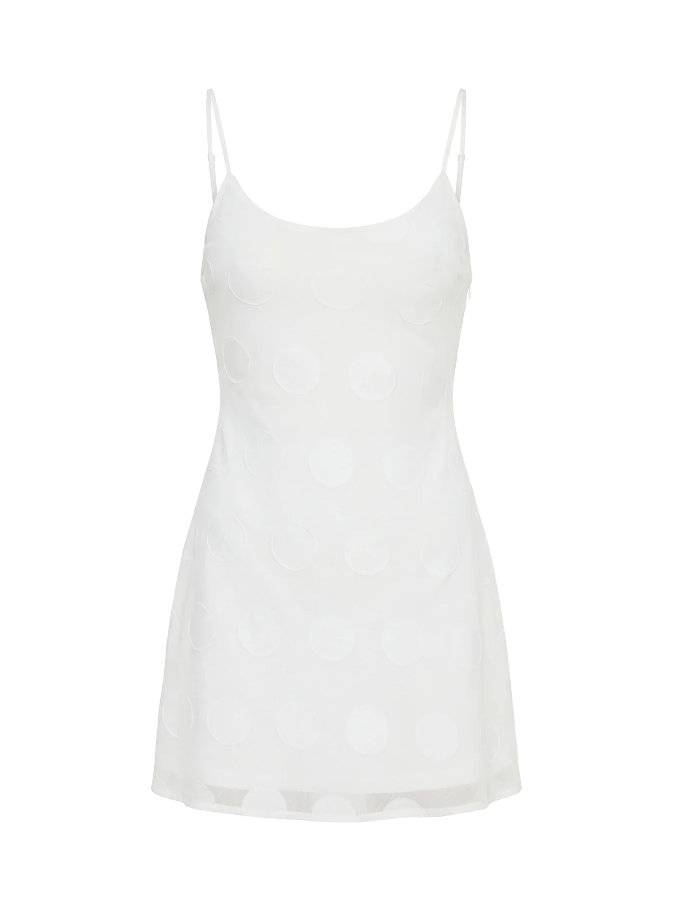 Lissie Scoop Mini Dress White Polka Dot