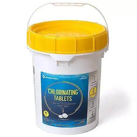 Members Mark Chlorine Tablets – Opakowanie zbiorcze 18 kg (40 funtów) z tabletkami dezynfekującymi o długim działaniu o średnicy 7,6 cm (3 cale) do basenów