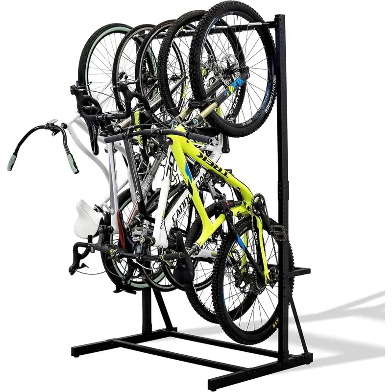Stojący trójkątny bagażnik rowerowy StoreYourBoard Teal – mieści do 5 rowerów dzięki oszczędzającej miejsce pionowej konstrukcji