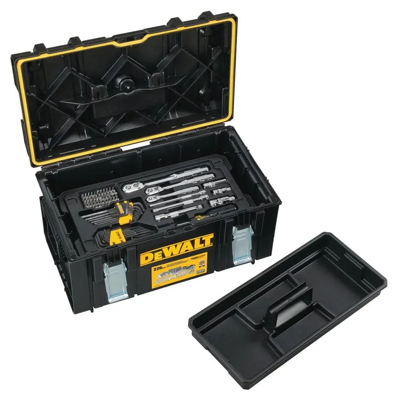 Zestaw narzędzi mechanicznych DEWALT 226 elementów ze średnią skrzynką narzędziową TOUGHSYSTEM 22 cale DWMT45226H