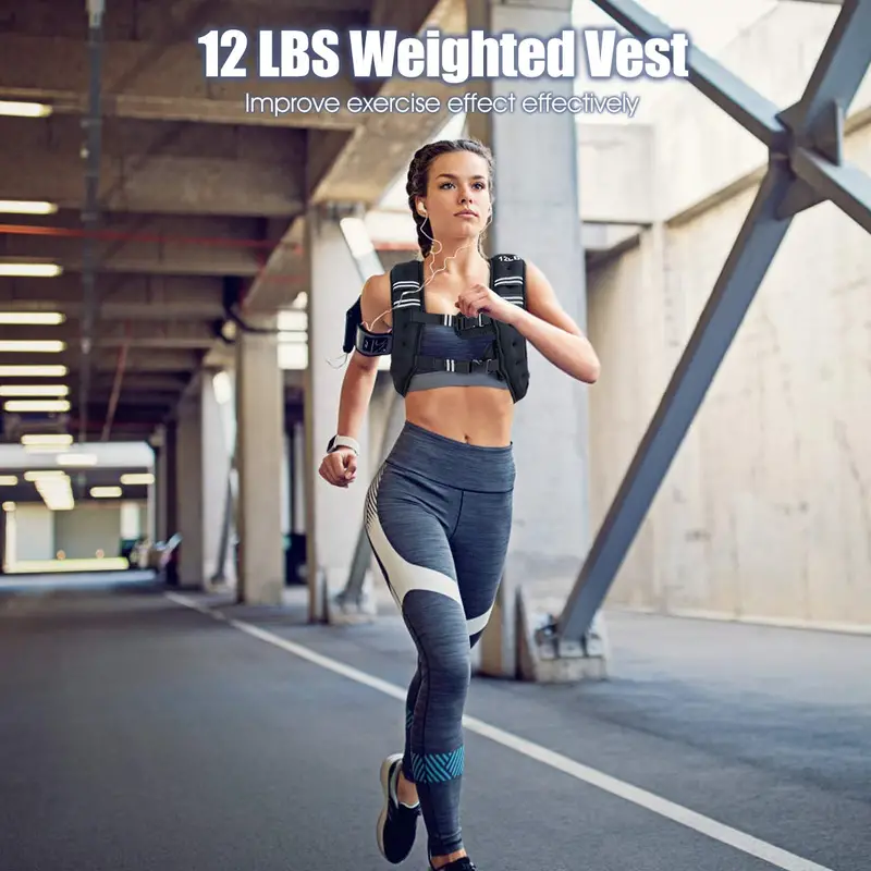 Regulowana kamizelka obciążeniowa – kamizelka fitness o wadze 5,4 kg lub 9 kg do treningu siłowego i fitness