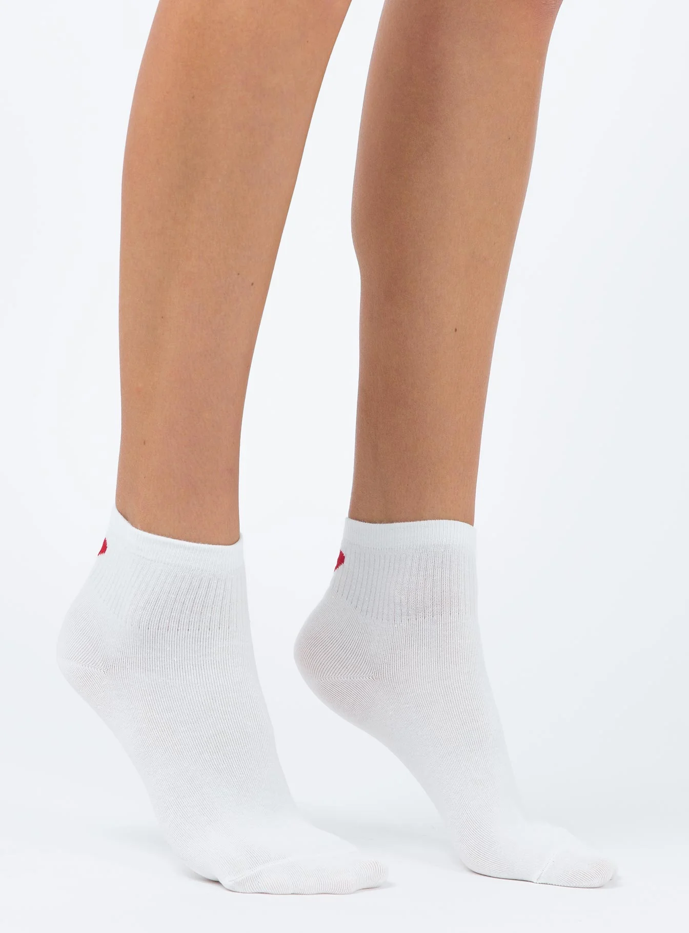 Ayla Heart Socks White