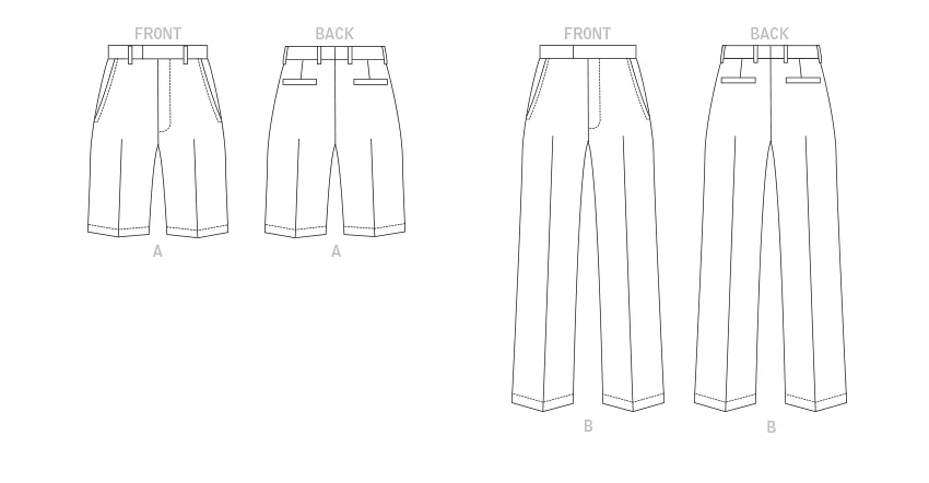 Vogue Pattern V1896 Men's Shorts and Pants