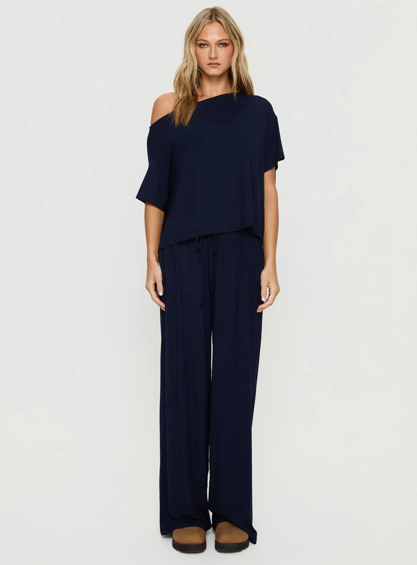 Cozy Hour Sleep Relaxed Pants Navy