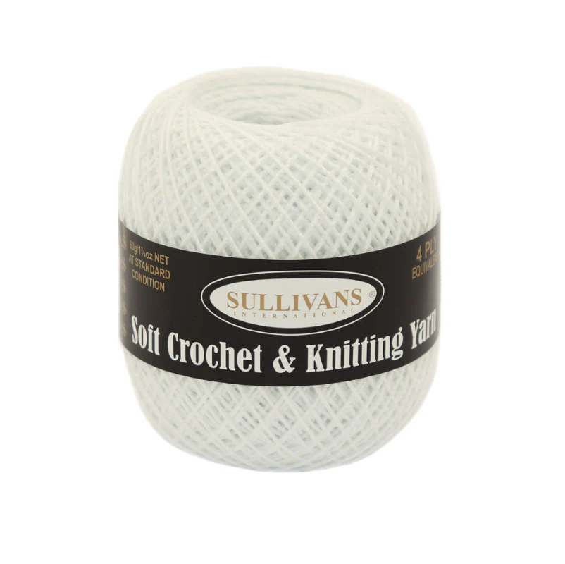 Sullivans Crochet & Knitting Yarn, 4ply- 50g Cotton Yarn