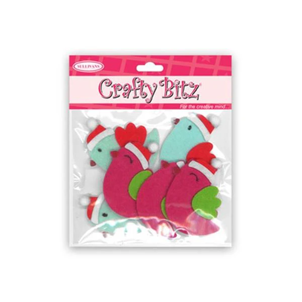 Sullivans Foam  Adhesive, Christmas Birds- 6pc