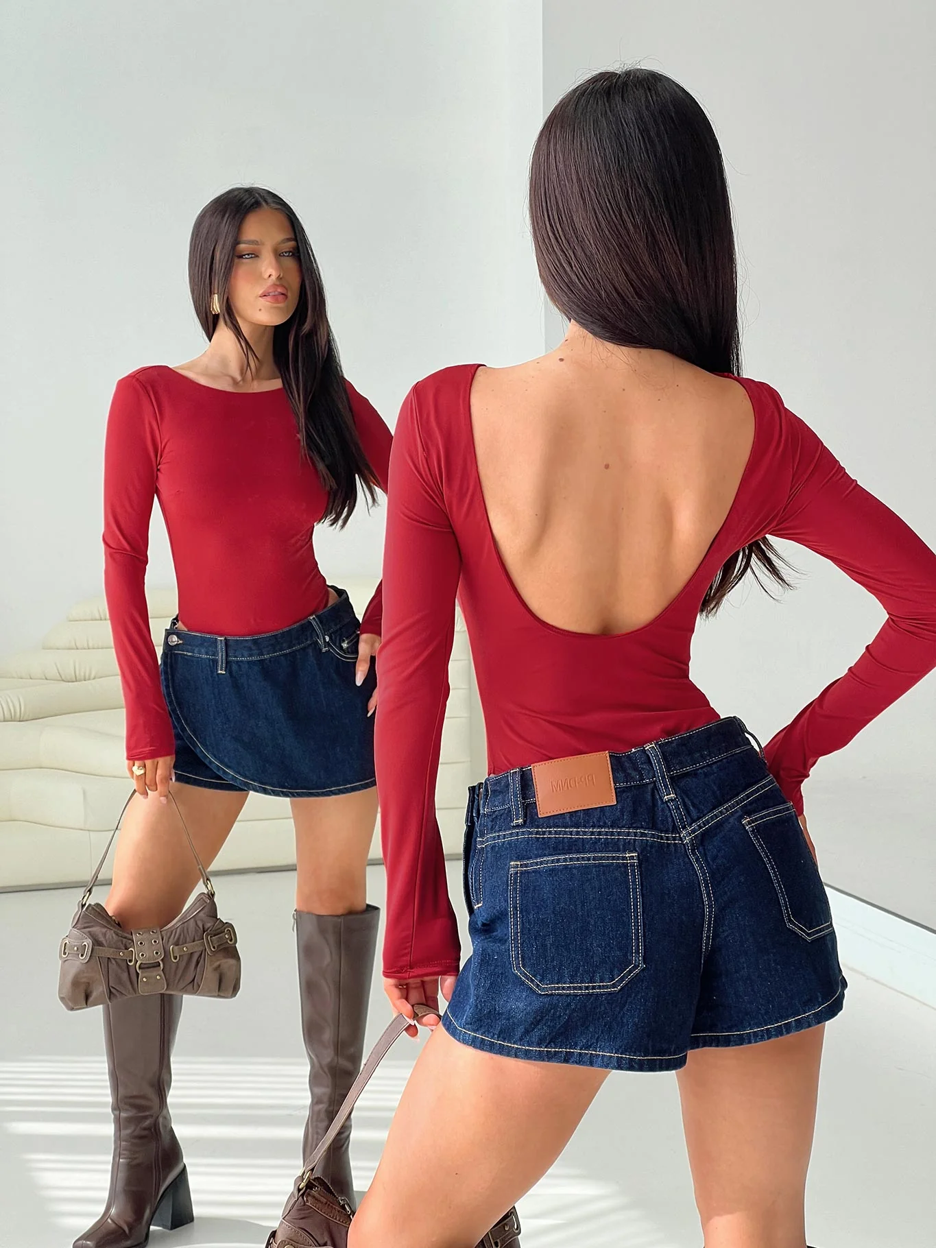 Beresford Long Sleeve Bodysuit Wine