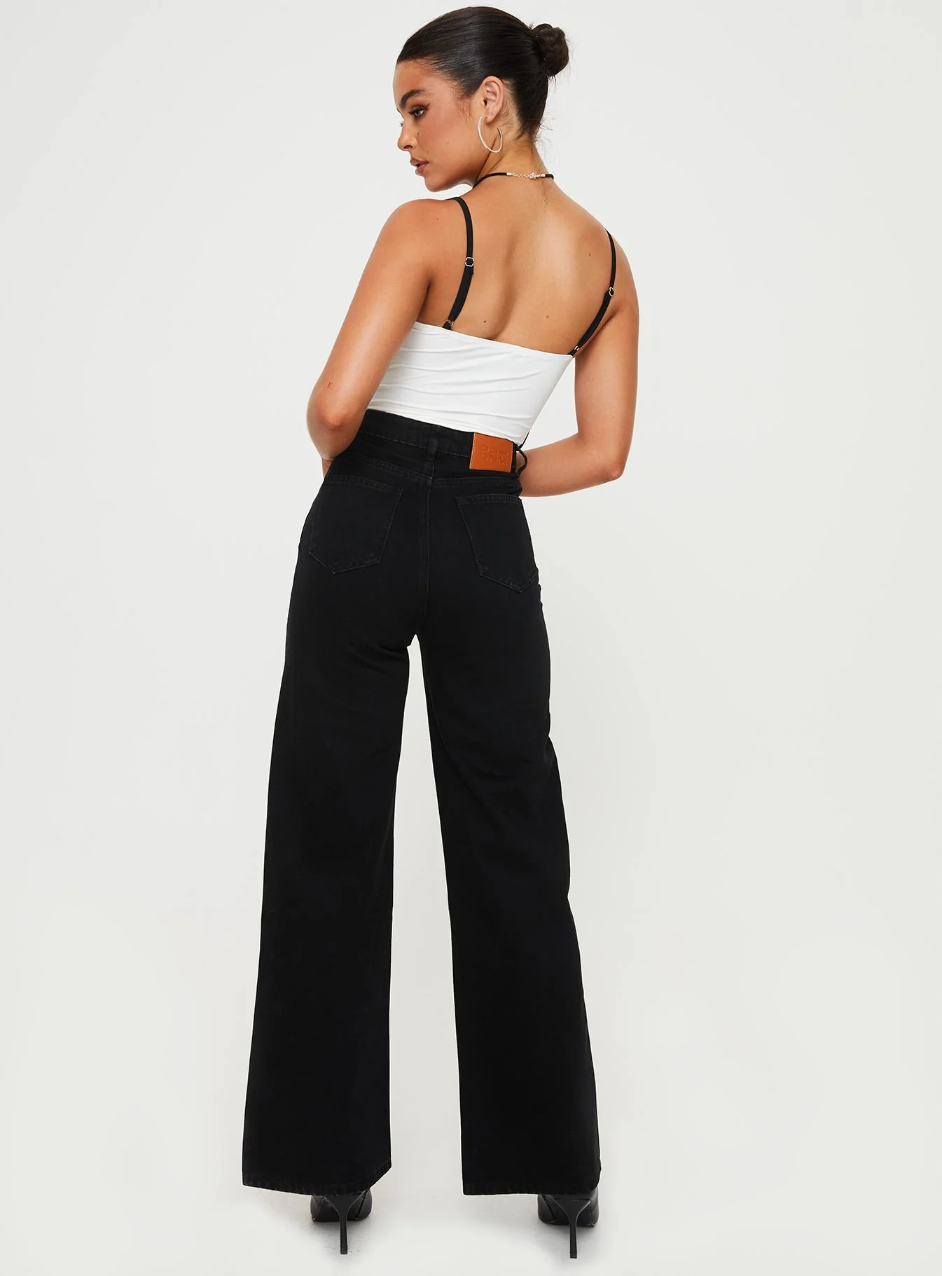 Nicolo High Rise Straight Leg Jeans Black