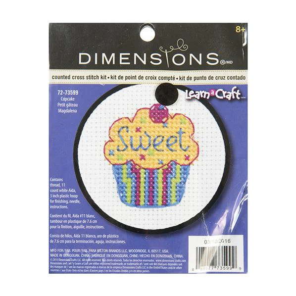Dimensions Stitch Kit, Cupcake- 7.6cm