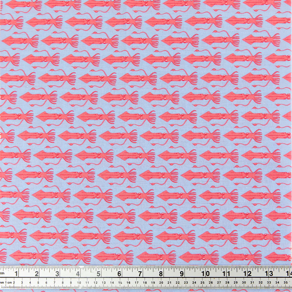 Print Craft & Quilting Fabric, Slithering Squids- Width 110cm