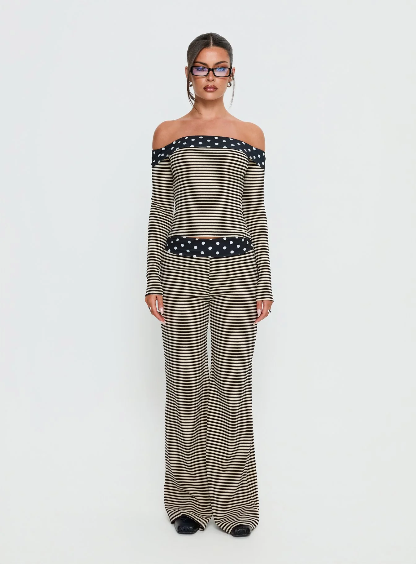 Virenna Fold Over Pants Black Multi