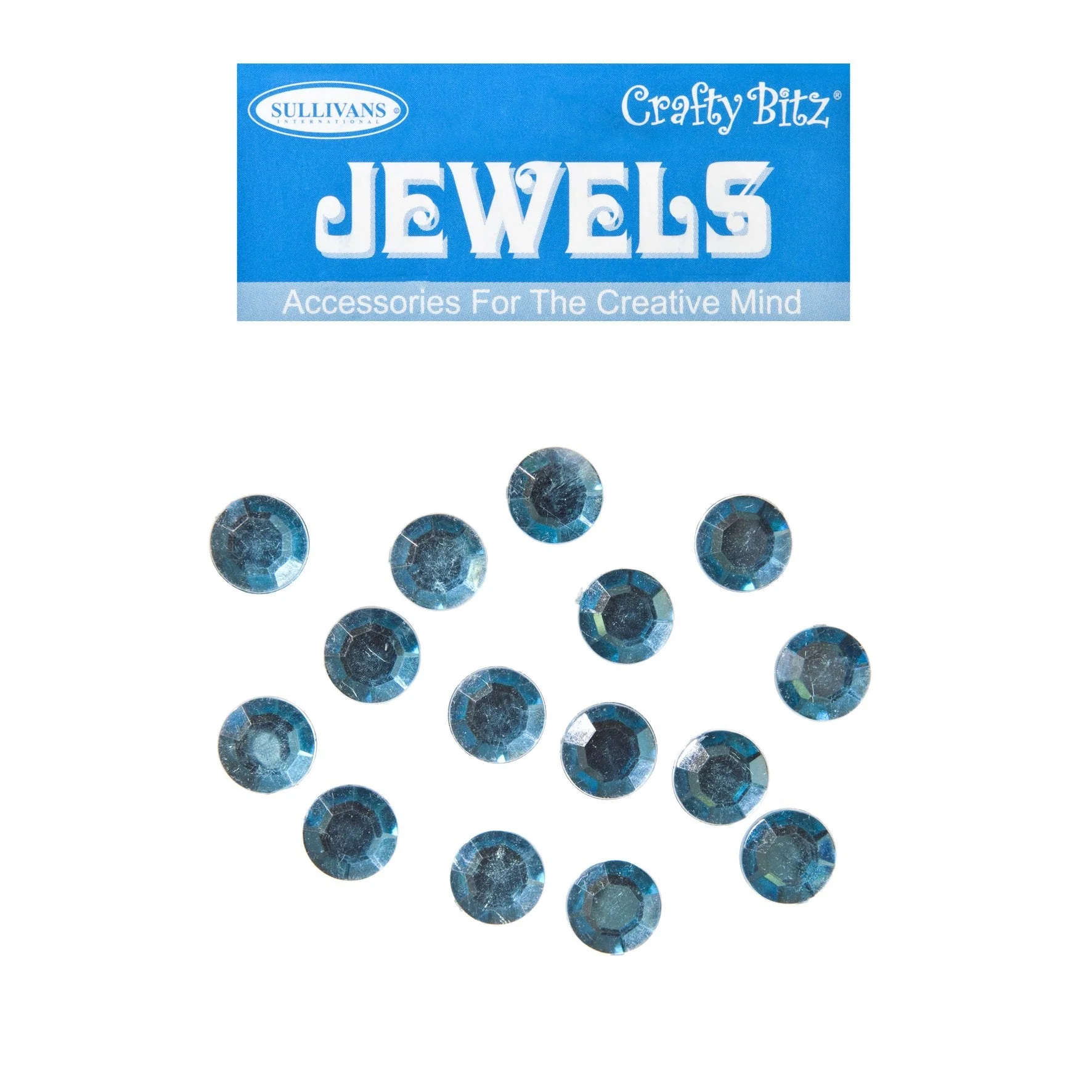 Crafty Bitz Jewels, Round Blue- 15pc