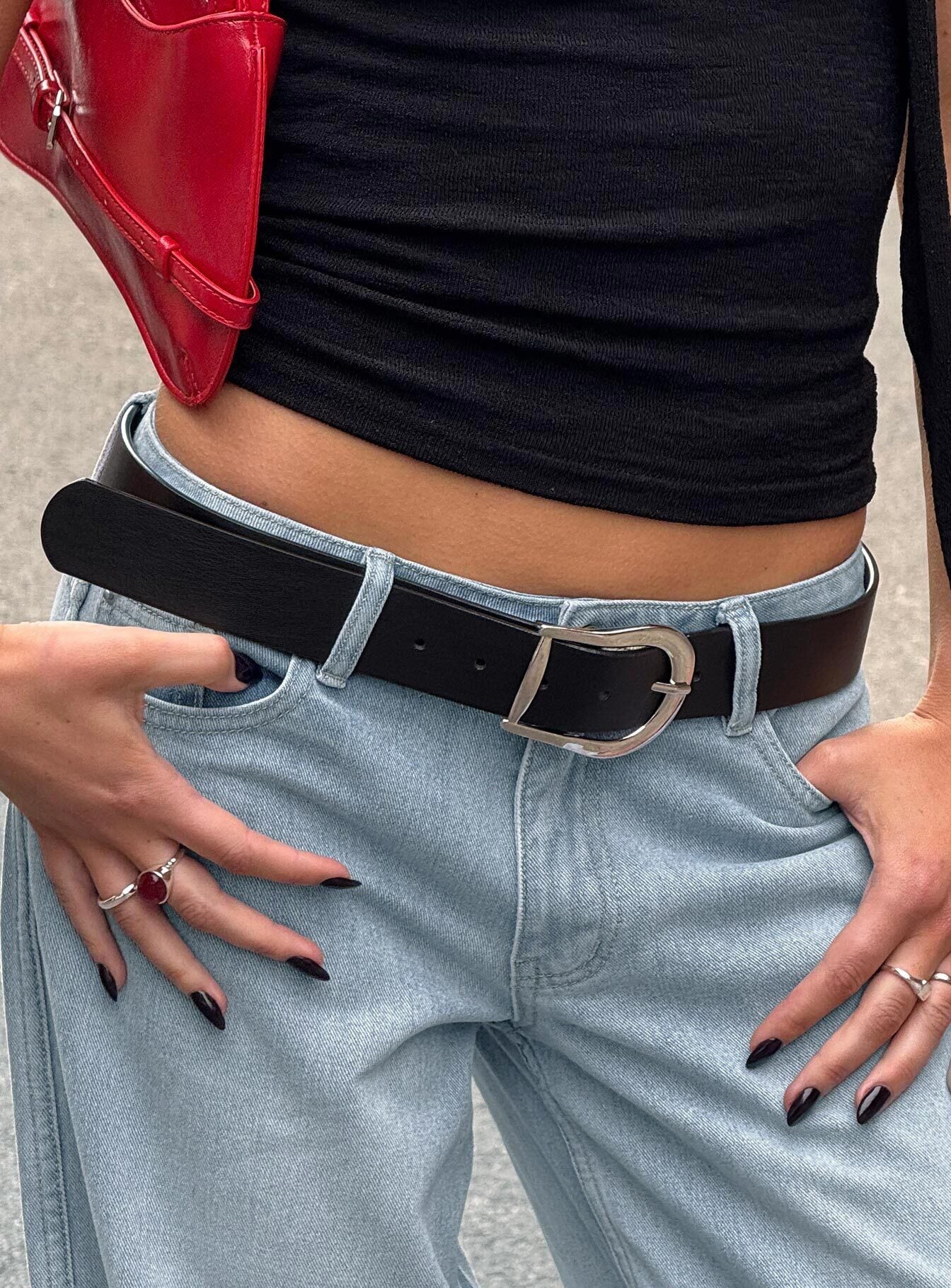 Breslin Belt Black / Silver