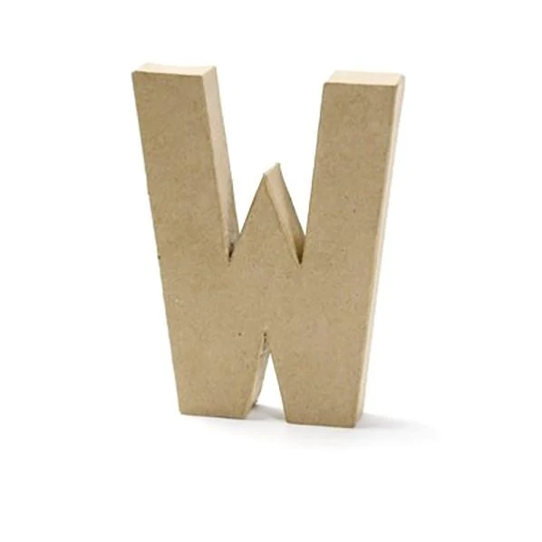 Makr Paper Mache, Small Letter W- 4 inch