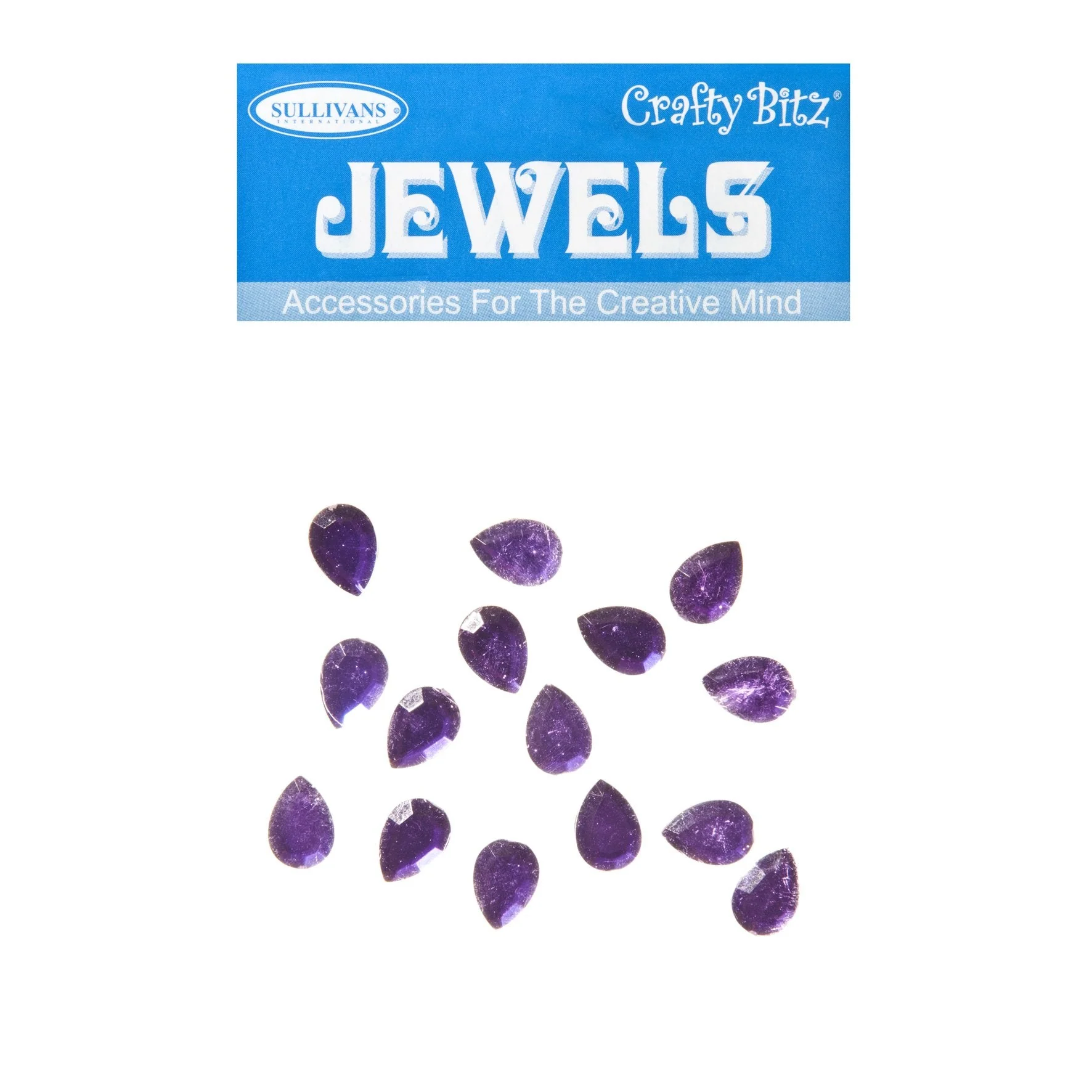 Crafty Bitz Jewels, Drops Purple- 15pc