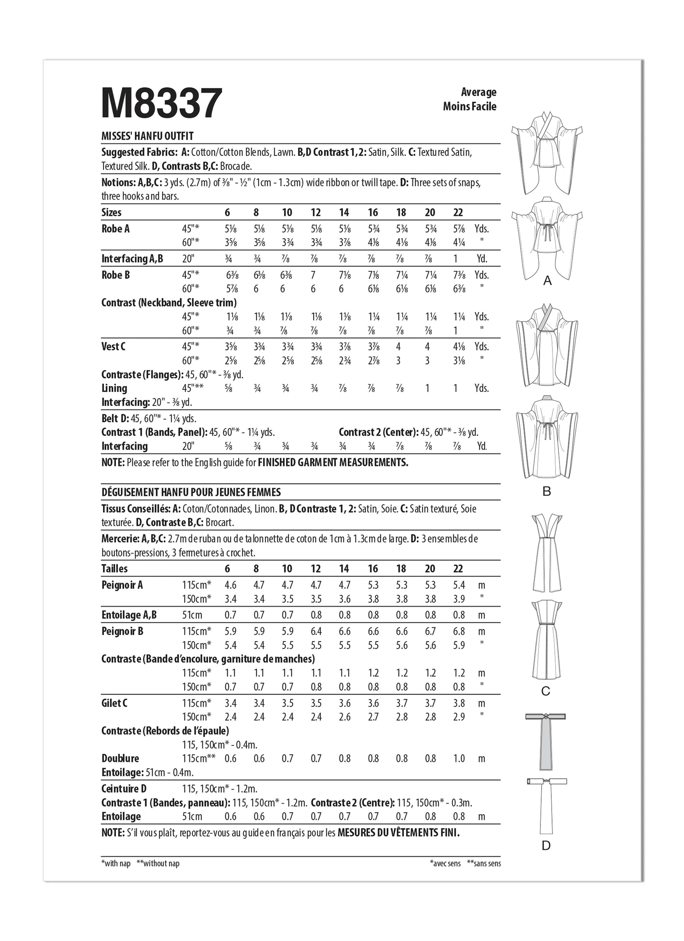 McCall's Pattern M8337 Hanfu Outfit