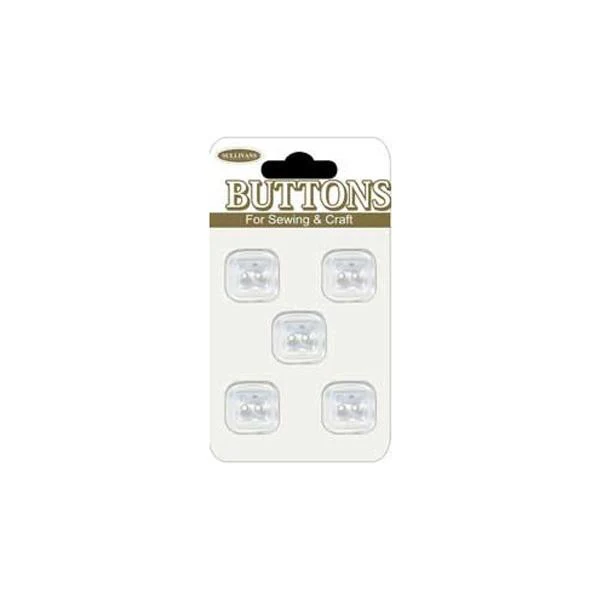 Sullivans Plastic Button, Clear- 13 mm