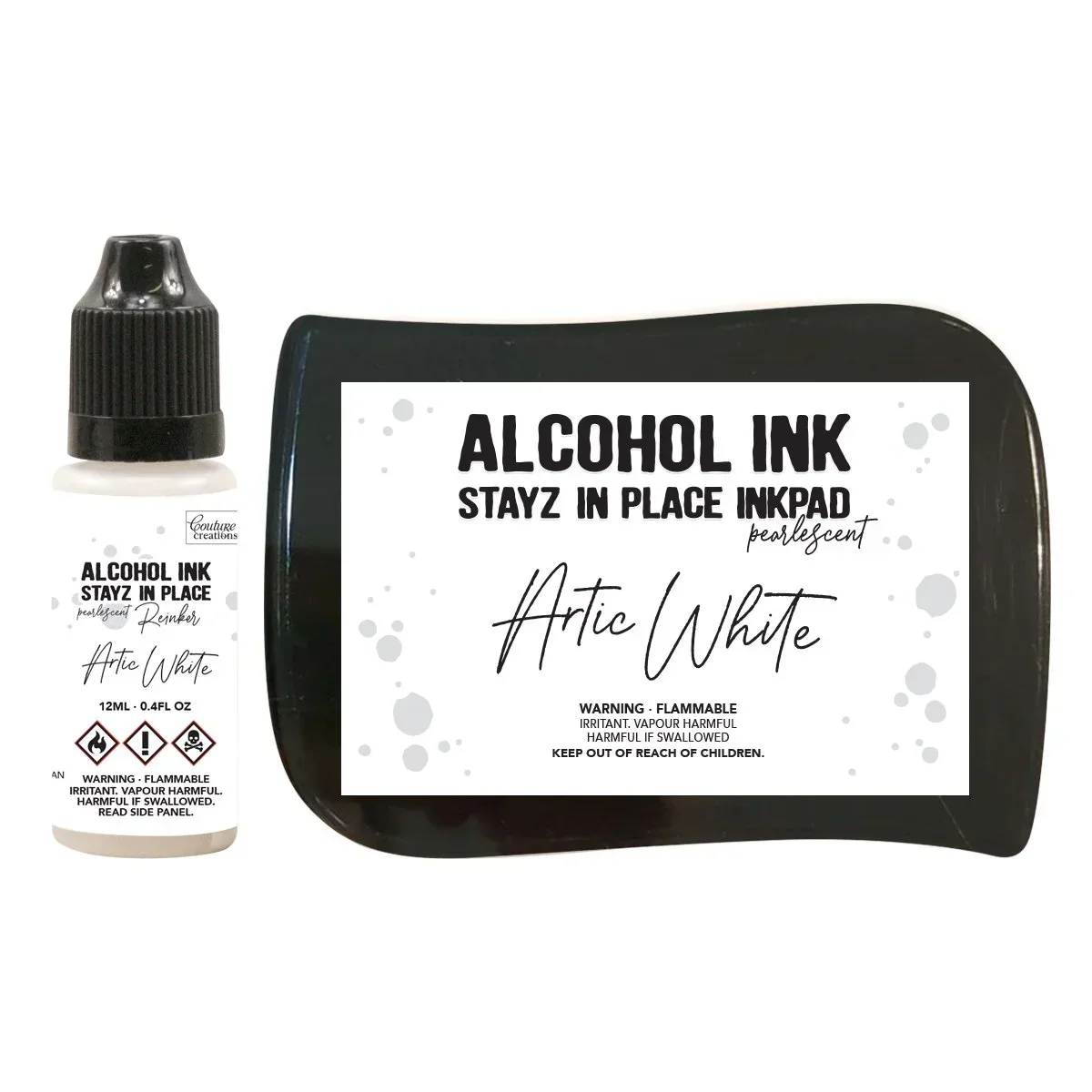 Stayz in Place Alcohol Ink Pad Reinker, Arctic White Pearlescent- 12ml