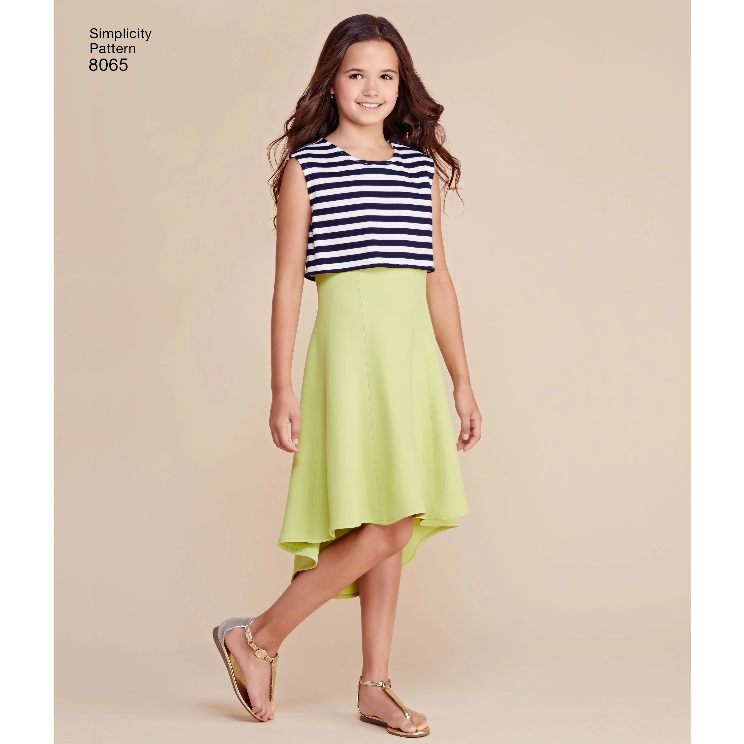 Simplicity Pattern 8065 Girls' and Girls' Plus Dress or Popover Dress