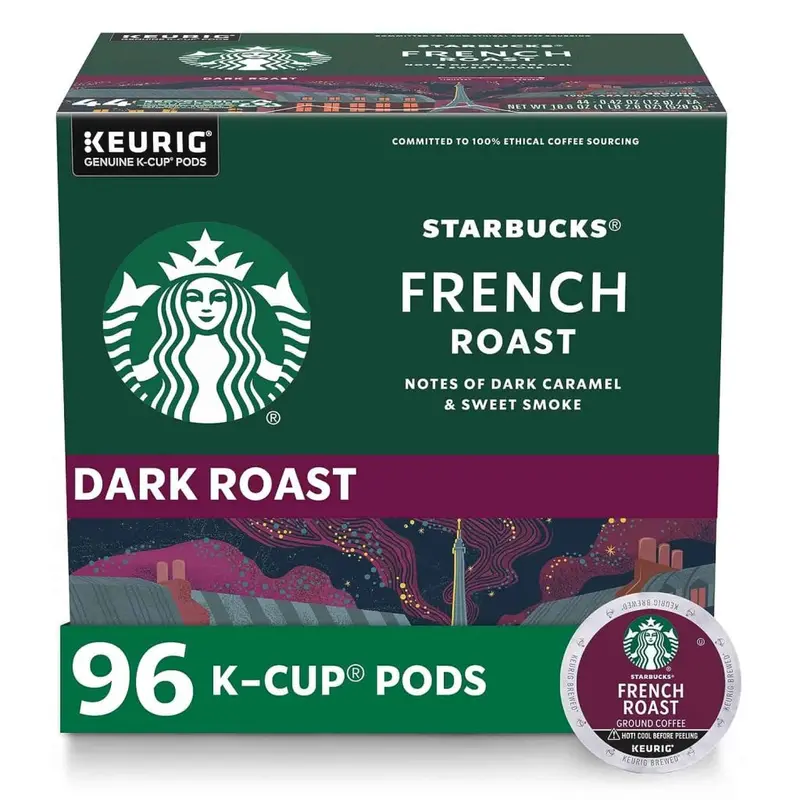 Kapsułki Starbucks French Roast Dark Roast K-Cup, 96 sztuk, 100% kawa Arabica